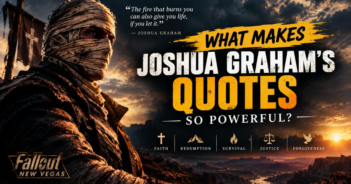 Visual illustration: What Makes Joshua Graham's Quotes So Powerful?